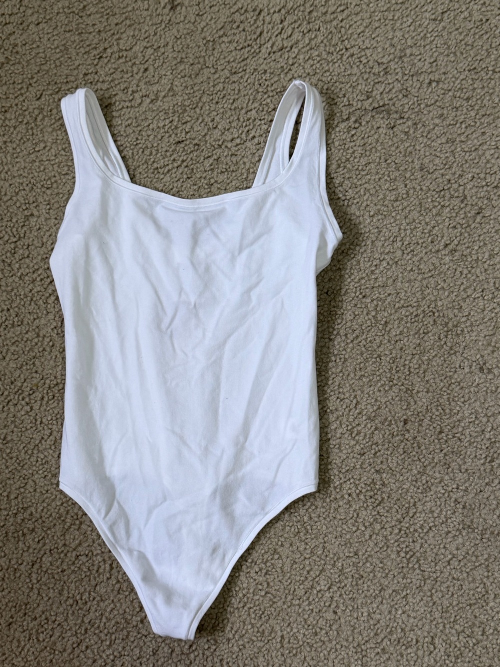 PINK Victoria's Secret White Racerback Bodysuit